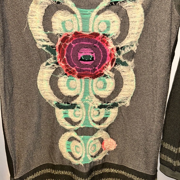 Desigual dress - brown long sleeve full stretch knit inside out look - Picture 2 of 10